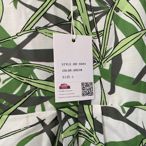 NWT Pink Martini Green Leaf Mini Dress - Picture 6 of 8
